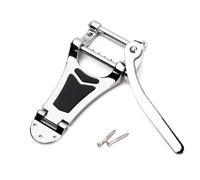 Beaupretty Tremolo Bridge Tailpiece for Archtop Hollow Body Jazz Guitar Chrome Finish Manual True Includes Roller Retaining Bar for Optimal Angle
