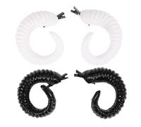 Beaupretty Two Pairs Sheep Horn Hairclips Lightweight Halloween Cosplay Hairpins for Adults and Black and White Artificial Horn Bobby Pins for Unique Costume Accessories