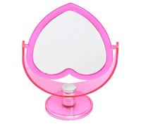 Beaupretty Two-Sided Loving Heart Makeup Mirror with Transparent Acrylic Base Adjustable Angle Desktop Vanity Mirror for Home and Bedroom