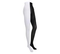 Beaupretty Two-toned Silk Stockings Women’s Fashion Asymmetric Ab Splice Design Stretchy One Size Fits Carnival Cosplay Party Hosiery