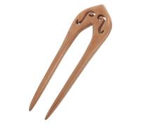 Beaupretty U-shaped Peach Wood Hair Pin for Women Handmade Traditional Chinese Hair Stick for Long Buns Vintage Style Accessory Wedding and Cultural Fashion