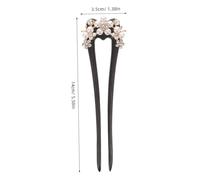 Beaupretty U Shaped Wooden Hair Sticks with Pearl Floral Embellishments Handmade French Hair Forks for Women and Secure Bun Pins for Traditional Qipao and Skirt Hairstyles Elegant Chignon