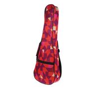 Beaupretty Ukulele Bag Shoulder Strap Padded Case Bag for Outdoor Gig Red Geometric Pattern