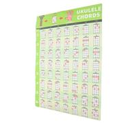 Beaupretty Ukulele Chord Chart Poster with Green Pvc Wall Stickers for Ukulele Learning Accessory Featuring Chord Diagrams and Music Theory Guide, for Teachers and Students during Graduation