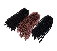 Beaupretty Universal Lightweight Braided Wigs 3 Pcs African Wigs Long Pigtails Comfortable and No Odor 1b Mixed Colors