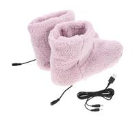 Beaupretty USB Electric Heated Shoes for Couples Plush Foot Warmers with Slip Design for Cold Winter Days USB Rechargeable Heat Slippers Comfortable and Durable