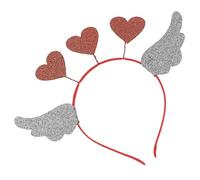 Beaupretty Valentine Heart Headband for Adults Comfortable Love Headpiece with Three Pink and Red Hearts Durable Womens Hair Accessory for Valentines Day Party Supplies and Festive