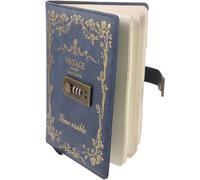 Beaupretty Vintage A5 Password Lock Notebook with Thick Plain Pages, Pu Leather Journal for Students and Travel, Navy Combination Lock Diary for Secure Writing and Creative Scrapbook