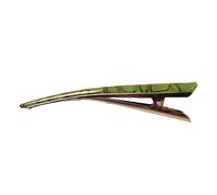 Beaupretty Vintage Acetate Alligator Hair Clip with Rhinestone Delicate Flat Duckbill Hairpin for Women and Fashionable Hair Accessory for Daily Wear Parties and School Elegant Green Glossy