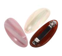 Beaupretty Vintage Acetate Snap Hair Clips 3Pcs with Strong Spring Grip Non-Slip Claw Clips for Women’S Half-Up Hairstyles and Travel Accessories in White Pink Brown