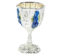 Beaupretty Vintage Anti-Drop Metal Wine Cup with Decorative Pattern Portable Iron Water Cup for Whiskey Cocktails Table Decor Reusable Drinkware for Home and Bar Use