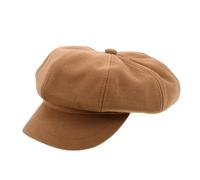 Beaupretty Vintage Artistic Womens Beret Hat Octagonal Face Enhancing Design French Cap for Autumn Spring Winter Elegant Korean Style Cabbie Newsboy Hat for Ladies Coffee