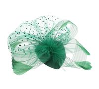 Beaupretty Vintage Bridal Fascinator Hat Net Veil and Plume 1-Piece Small Wedding Headpiece Hair Clip for Tea Party and Bridal Events Elegant Hair Accessory for Brides