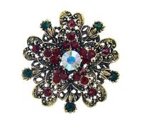 Beaupretty Vintage Brooch Flower Breast Pin Rhinestone Corsage Sweater Brooches Clothing Ornament for Women Dress