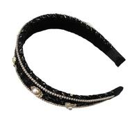 Beaupretty Vintage Camellia Pearl Rhinestone Wide Headband for Women Lightweight Fashion Hair Accessory Fits for Daily Wear Parties and Photoshoots