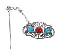 Beaupretty Vintage Chinese Style Hair Stick Pin Faux Turquoise for Buns and Updos Elegant Hair Accessories for Women for and Traditional Events