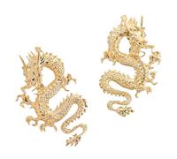 Beaupretty Vintage Dragon Ear Studs for Women, Gold-tone Retro Chinese Style Earrings, 2024 Classic Dragon Jewelry, Suitable for Daily Wear and Special Occasions