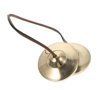 Beaupretty Vintage Hand Cymbal Bell for Rhythm Percussion Instrument Small Finger Instrument Made of Brass for Yoga Meditation Relax