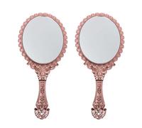 Beaupretty Vintage Hand Mirror - Portable Cosmetic Mirror for Salon & Travel, 2pcs (Rose) Travel Wallet