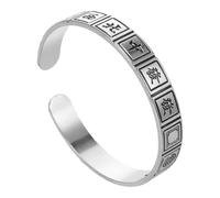 Beaupretty Vintage Mahjong Bracelet Open Cuff Bangle for Men and Women Handcrafted Retro Mahjong Wonders Jewelry Lucky Symbol for Year Graduation