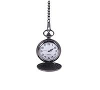 Beaupretty Vintage Mechanical Pocket Watch for Men Elegant Black Stainless Steel with Arabic Numerals Removable Chain for Easy Carrying for Father Day and Special Occasions