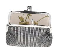 Beaupretty Vintage Mini Kiss Lock Coin Purse for Women Small Grey Change Holder Compact Retro Clutch Wallet Suitable for Keys and Earrings Storage