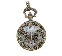 Beaupretty Vintage Pocket Watch Necklace Hollow Butterfly Quartz Locket Pendant for Women Classic Steampunk Style Chain Suitable for Daily Wear