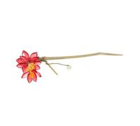 Beaupretty Vintage Red Flower Hairpin Traditional Chinese Floral Hair Stick for Weddings Hanfu Parties Special Occasions Eyecatching Camellia Design Multi Occasion Use Elegant Handmade