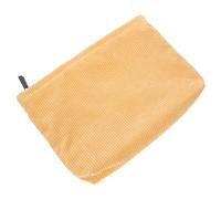Beaupretty Vintage Retro Makeup Pouch Large Capacity Quilted Cloth Cosmetic Bag for Women Soft Comfortable Organizer with Stylish Yellow Design Travel Vanity Case for Makeup Storage