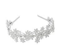 Beaupretty Vintage Rhinestone Headpiece Hair Band for Women and Sparkly Silver Headdress for Weddings Proms Parties and Formal Occasions Elegant Floral Design Accessory