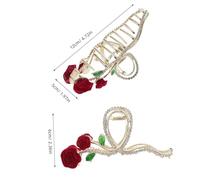 Beaupretty Vintage Rose Hair Claw Clip Rhinestone Hair Accessories for Women Elegant Updo and Ponytail Wedding and Valentine S Day