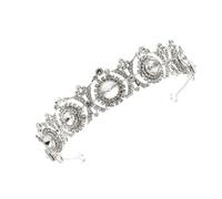 Beaupretty Vintage Round Crown Bridal Tiara Crystal Wedding Headpiece for Women Engagement and Party Hair Decor