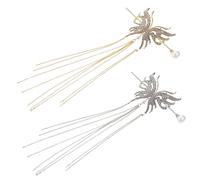 Beaupretty Vintage Style Butterfly Pearl Hairpin Chignon Hair Stick Updo Hair Accessory Set