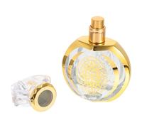Beaupretty Vintage Style Refillable Glass Perfume Spray Bottle with Gold Accent Portable Mist Sprayer for Travel and Daily Use Empty Fragrance Container for Women