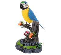 Beaupretty Voice Activated Flapping Bird for Realistic Electric Chirping Parrot Simulation Portable Interactive Animal Figurine for Home Decor and Cat Play Replaceable Battery Design