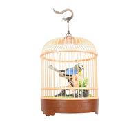 Beaupretty Voice Activated Induction Birdcage Realistic Sounds Hanging Decorative Mini Bird Plaything for Sturdy Fall Resistant Structure