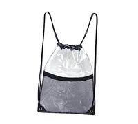 Beaupretty Waterproof Toiletry Bag Drawstring Backpack Beach Bag Portable Bath Organizer Travel Cosmetic Shower Tote Black 34x45cm