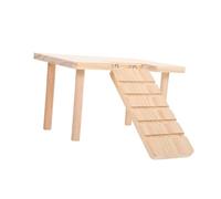 Beaupretty Wear-resistant Wooden Guinea Pig Ramp and Decorative Chinchilla Platform for Hamster Exercise and Chewing Small U-shaped Pet Ladder to Develop Balance and Coordination