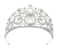 Beaupretty Wedding Crown Bride Hair Accessories Silver Crystal Royal Queen Headband for Wedding Bridal Headpiece Princess Crown for Birthday Prom Party