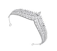 Beaupretty Wedding Crown Hairband Rhinestone Pearl Crown Vintage Look Alloy Material for Bridesmaid