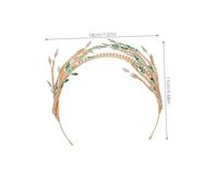 Beaupretty Wedding Crown Headband with Sparkling Rhinestones Bridal Tiara for Bridesmaids and Prom Green Leaf Design Comfortable Fit Wedding Hair Accessories