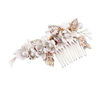 Beaupretty Wedding Hair Combs Slides for Women Floral Pearl Hair Clip Head Comb for Bride Bridesmaid