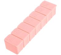 Beaupretty Weekly Portable 7-Compartment Braille Medicine Organizer Pill Box with Independent Lids, Pink Daily Use Case for Travel and Household Medication Storage