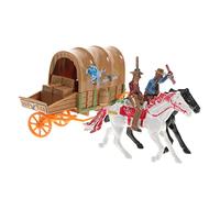 Beaupretty Western Cowboy Police Carriage Model Simulation Adornment with Figurines Educational for Home and Office Decoration Historical Collection Craft