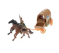Beaupretty Western Model Carriage with Cowboy and Police Figurines Decorative Collectible for Wild West Culture Display and Educational Play