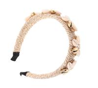 Beaupretty Wide Brim Seashell Headband with Pearl Accents for Women and Elegant Beach Hair Accessory for Weddings Bridal Events Summer Holidays Lightweight and Skin Friendly Design