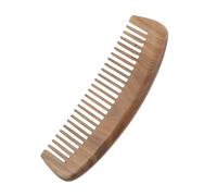 Beaupretty Wide Tooth Wooden Scalp Massage Comb for Curly Wavy Long Hair Ergonomic Crescent Handle Natural Hair Detangler Smooth Wet Styling Tool Handcrafted Relaxation Accessory