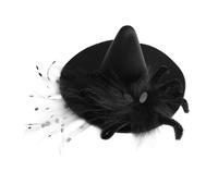 Beaupretty Witch Mini Top Hat Black Spider Witch Hat Hairpin Hair Clip Gothic Headwear Fascinator Halloween Costume Dress up Party Supplies