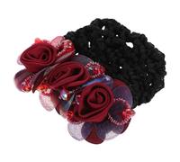 Beaupretty Women Flower Hair Bun Cover Net Clip Delicate Fabric Accessory for Nurses and Stewardesses for Thin and Thick Hair for Formal Casual Occasions