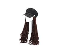 Beaupretty Women Long Curly Wig Fashion Hairpiece with Hat Light Brown Hair Extension for Parties Cosplay and Events Stylish Wavy Design for Enhanced Confidence